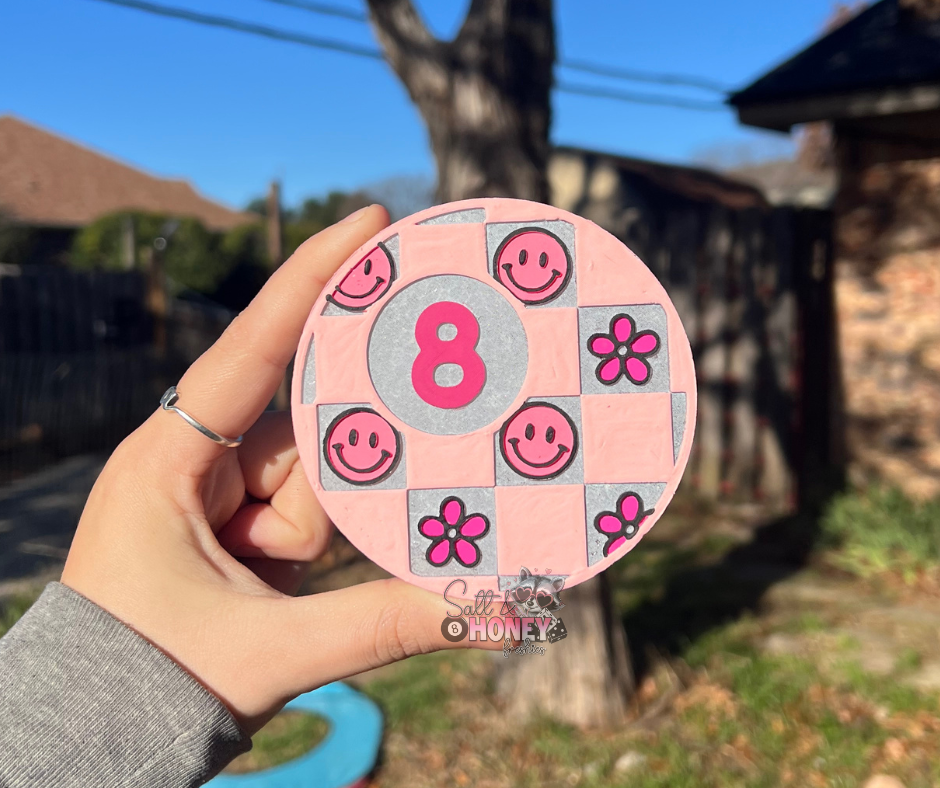 8 Ball w/ Smilies & Flowers